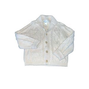 Pottery Barn Kids 36 months cream cable knit button long sleeve sweater preppy